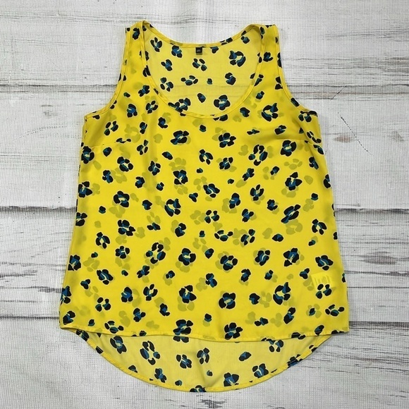 Cabi Blouse Women's XS Extra Small Yellow Leopard Print Sunny Tie Wrap Peplum - Picture 11 of 14